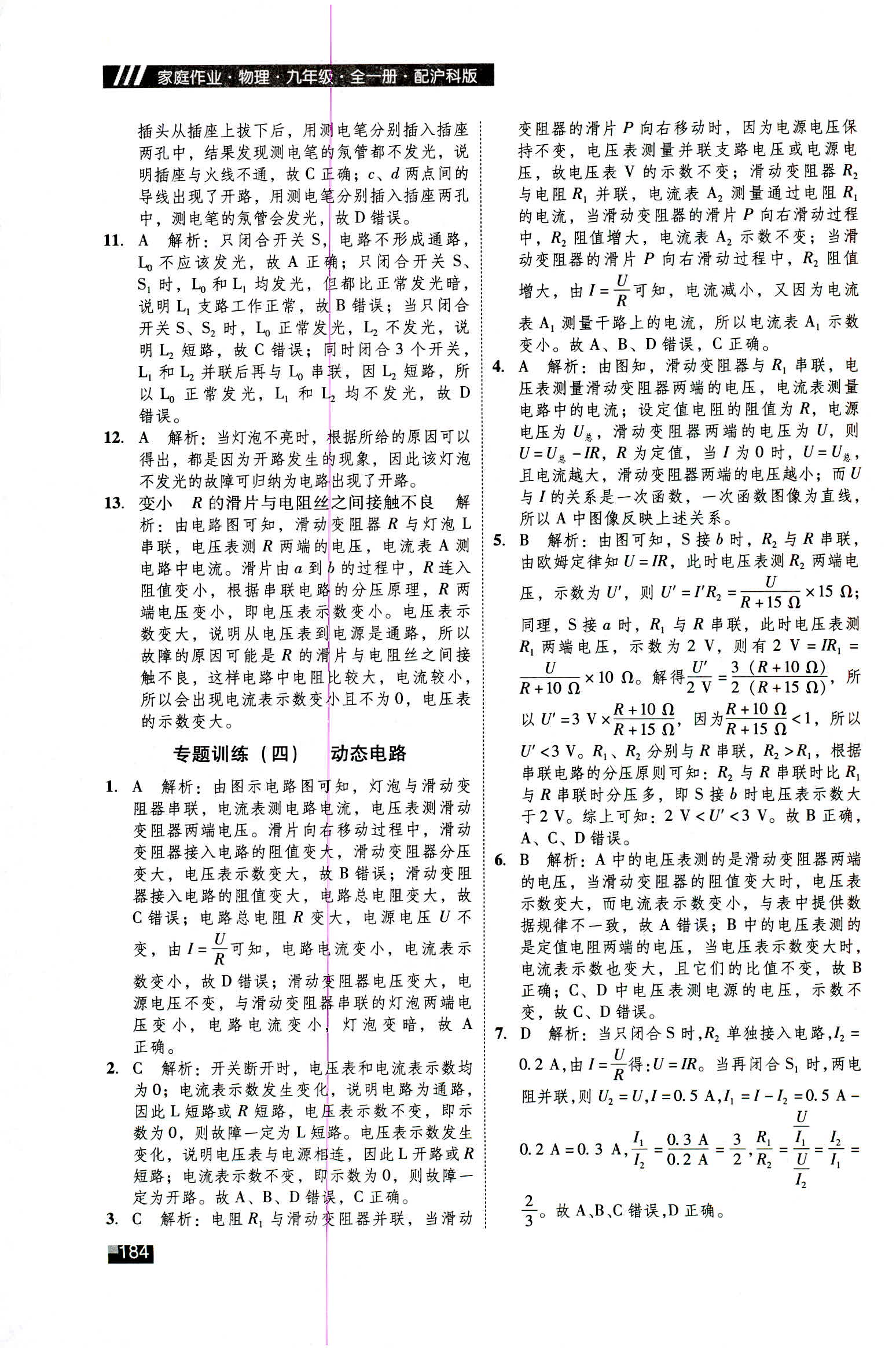 2018年家庭作业九年级物理沪科版 第38页
