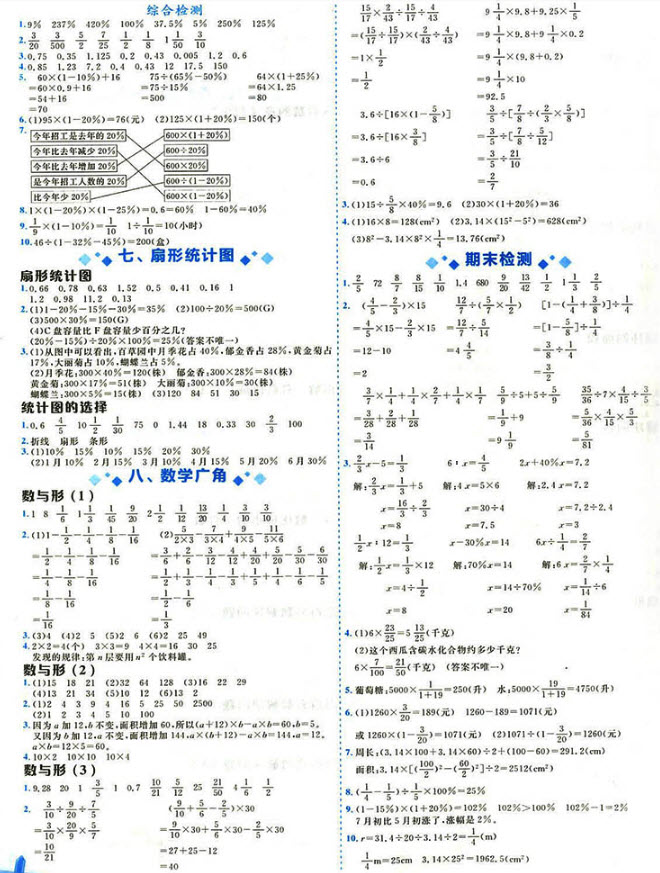 2018年黄冈小状元数学基本功六年级上册人教版 第2页