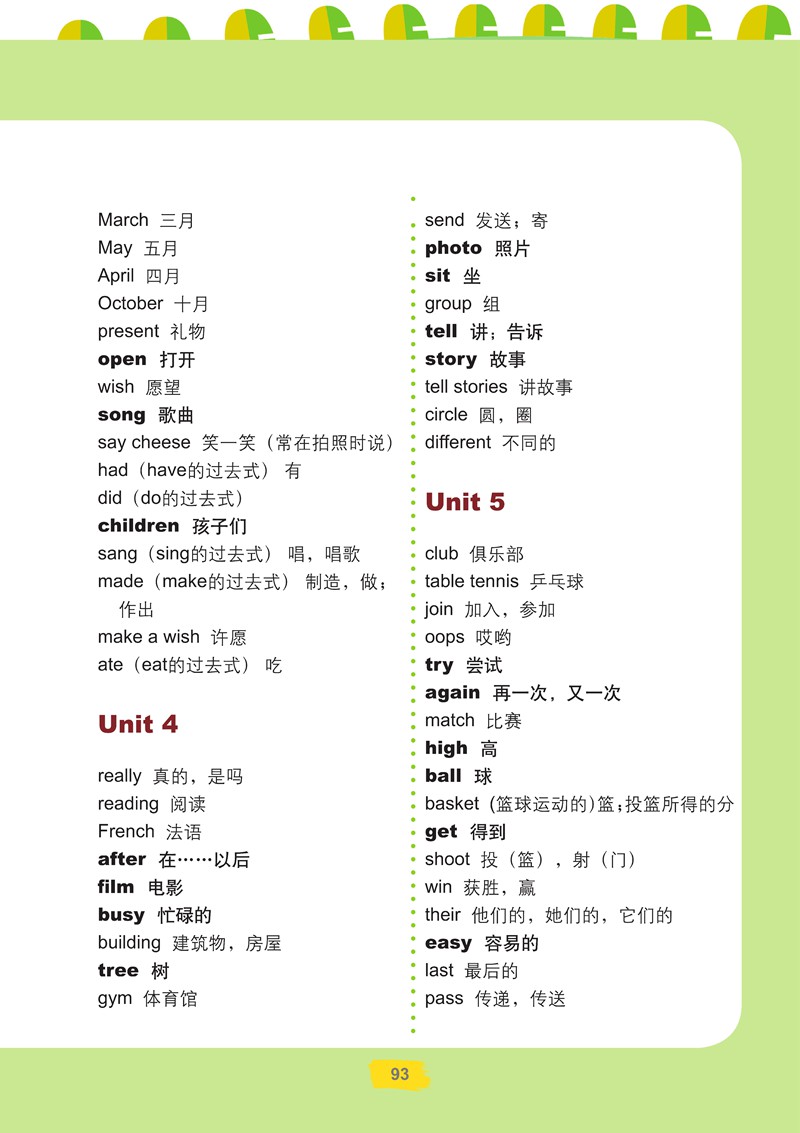 单元词汇表(Page93)