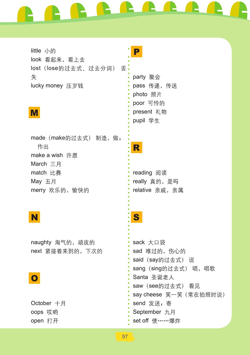 词汇表(Page97)