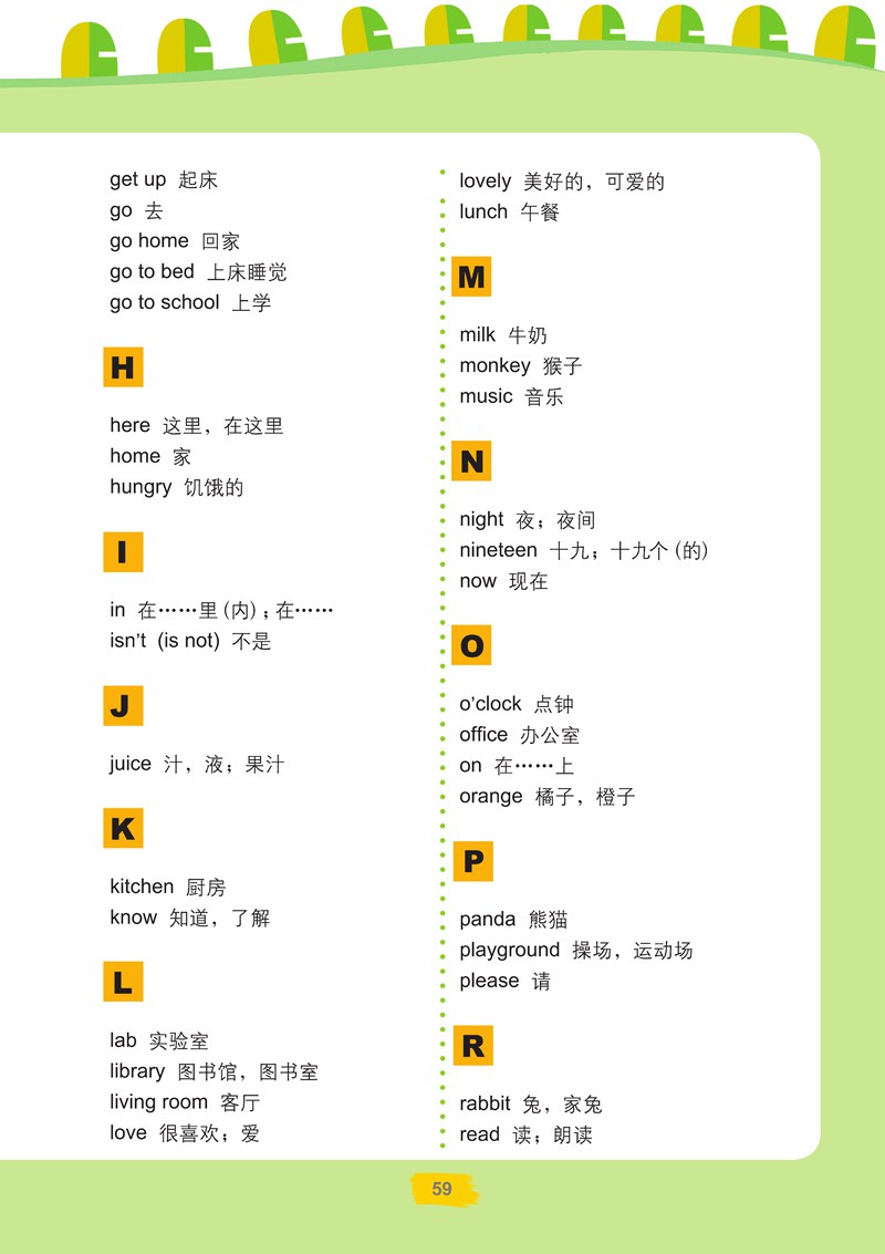 词汇表(Page59)