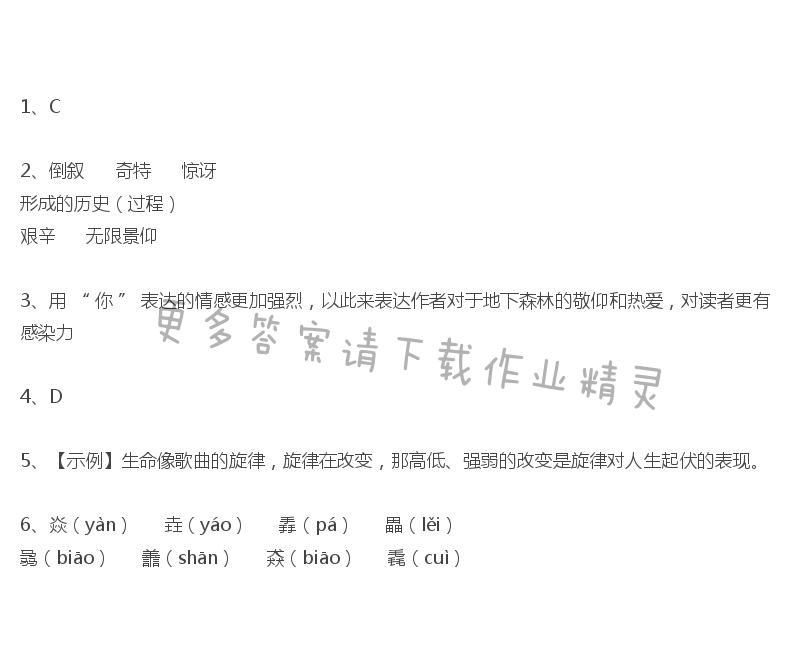 地下森林断想倍速课时学练答案