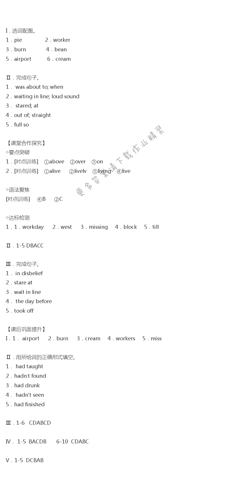 人教版九年级下册英语课时练Unit12SectionA（3a-4c）答案