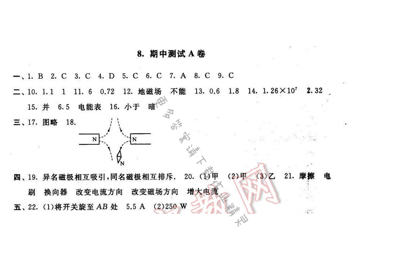 启东黄冈大试卷九年级物理下册苏科版 期中测试A卷