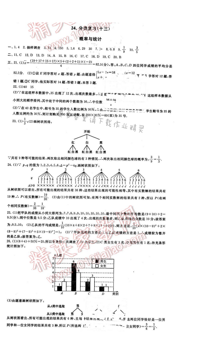 2016年启东黄冈大试卷九年级数学下册苏科版 分类复习（十三）
