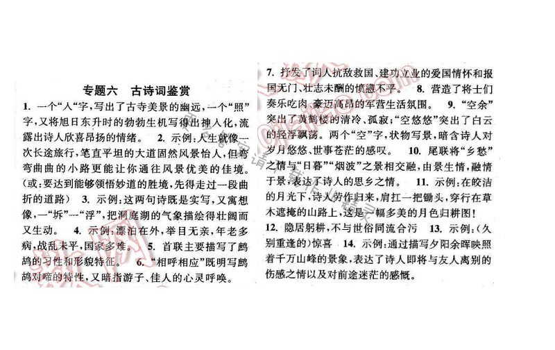 2016年通城学典小题精练七年级语文下册苏教版 专题六