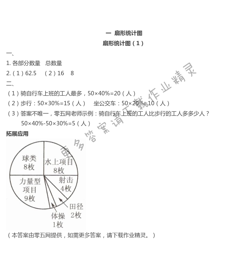 一 扇形统计图 - 扇形统计图(1)