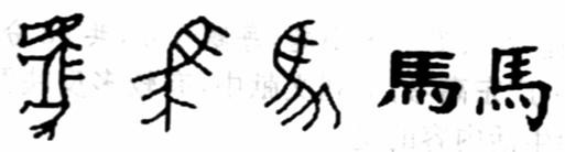 材料一 汉字"马"的演变过程