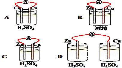 摘要下列装置中能组成原电池形成电流的是