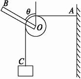 滑轮本身的质量可忽略不计,滑轮轴 o安在一根轻杆 b上,一根轻绳 ac