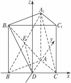 (理)如图,正三棱柱abc-a1b1c1中,d是bc的中点,aa1=ab=1.