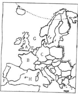 读"欧洲西部图".回答下列的问题.