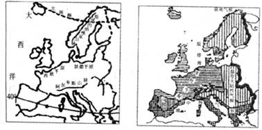 5.读欧洲西部地形和气候类型图.完成下列问题: