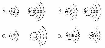 根据下列各组元素的原子结构示意图分析:具有相似化学性质的一组是
