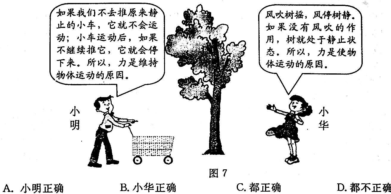 根据力与运动的关系.图中小明和小华的观点