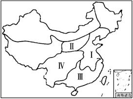 读中国自然灾害区划图 .完成1-4题. (1)图中
