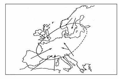 下图为第二次世界大战前.欧洲各地农业集约度