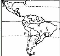 读拉丁美洲空白图.回答. (1)写出地物名称: M 河