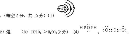 (1)写出氯原子的原子结构示意图