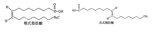 顺式脂肪酸,反式脂肪酸 的结构如图所示.