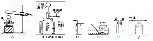 下面是实验室制取和收集气体的装置,请按要求作答