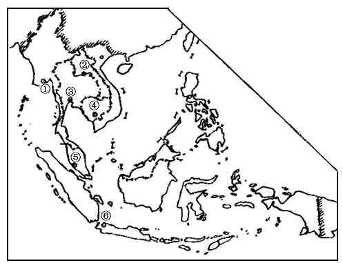 d②2.读图.东南亚的下列国家中.既濒临印度洋.