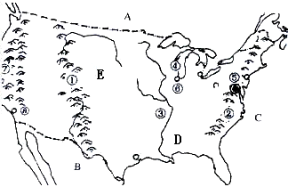 读"美国地形图.完成下列要求【查看更多】