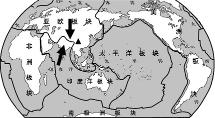 读全球板块分布图.回答问题. (1)全球分为 个板块.大洋洲在 板块.(2)图中▲是我国今年“5.12 汶川大地震发生地.该地区位于 板块和 板块交界处. 题目和参考答案
