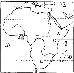 读撒哈拉以南非洲地区略图.完成下列各题.