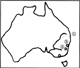 读澳大利亚地图,完成下列各题.