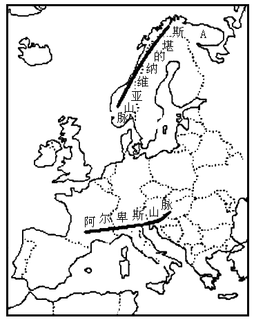 读欧洲西部略图.回答问题. 对欧洲西部地理特征