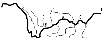 读长江水系简图回答(1)在图中标出长江的源头和流入的海洋.