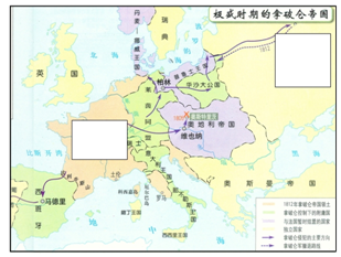 1812年的法兰西帝国;b.拿破仑远征的俄罗斯帝国