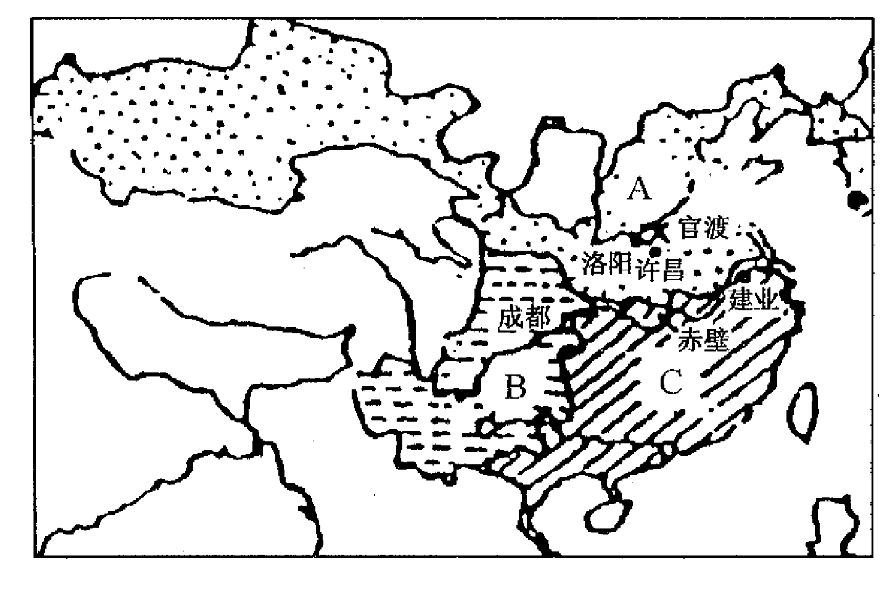 下图为三国鼎立形势图.建立魏国的是 a.曹操 b.曹【查看更多】