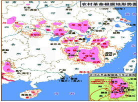 ②图中面积最大的根据地是哪个?到1930年全国共建立了多少个根据地?