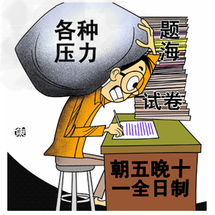 结合漫画,以下关于学习压力的说法中你赞成的是