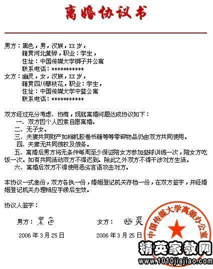 离婚协议书程序