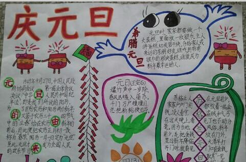 2015庆新年元旦黑板报手抄报资料内容大全