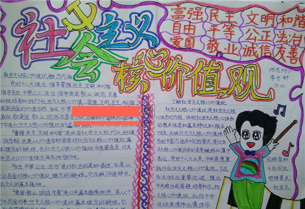 弘扬民族精神践行社会主义核心价值观手抄报