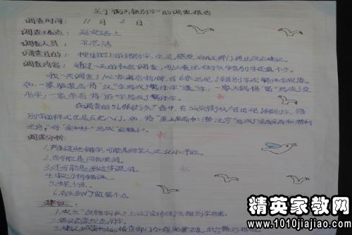 怎么写错别字调查报告