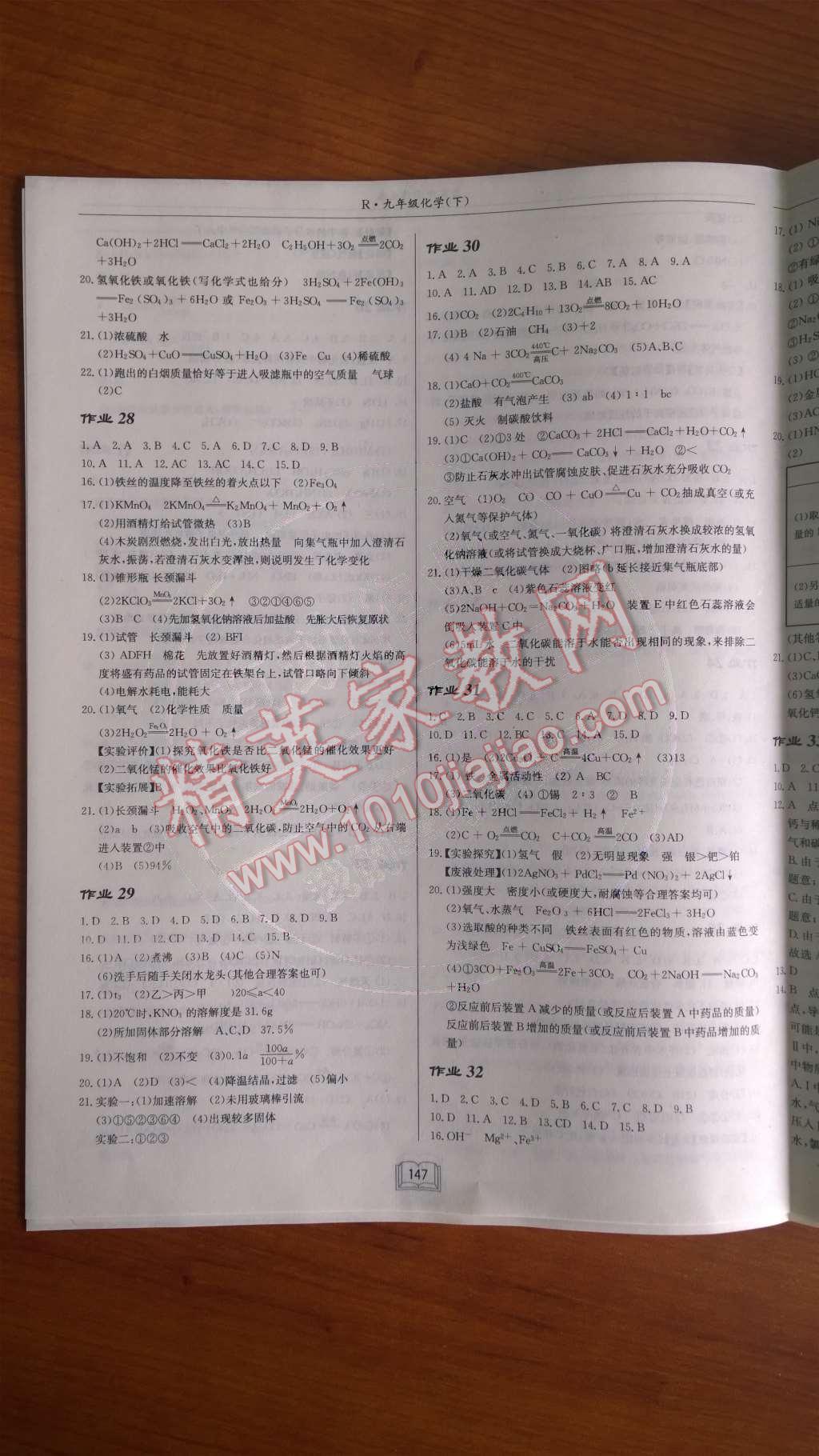 2014年啟東中學(xué)作業(yè)本九年級化學(xué)下冊人教版 中考專題訓(xùn)練第54頁