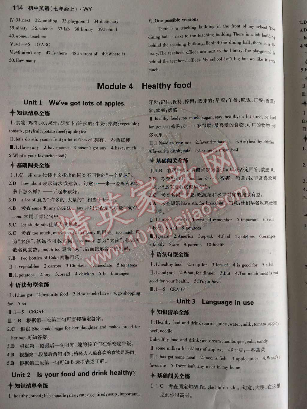 2014年5年中考3年模擬初中英語七年級(jí)上冊(cè)外研版 Module 4 Healthy food第63頁(yè)