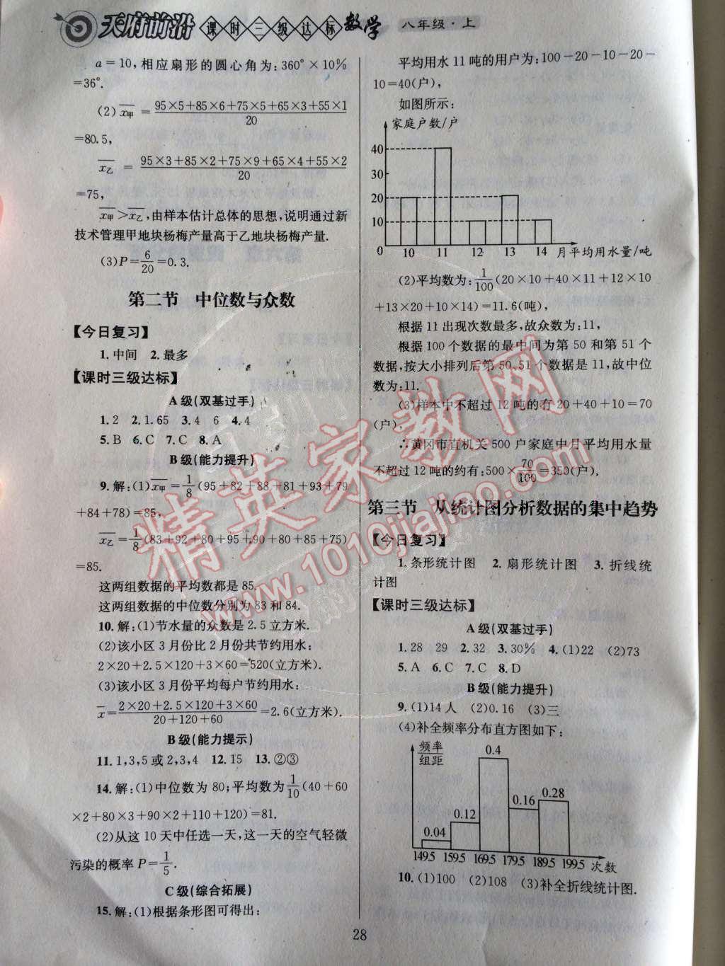 2014年天府前沿課時(shí)三級(jí)達(dá)標(biāo)八年級(jí)數(shù)學(xué)上冊北師大版 第六章 數(shù)據(jù)的分析第67頁