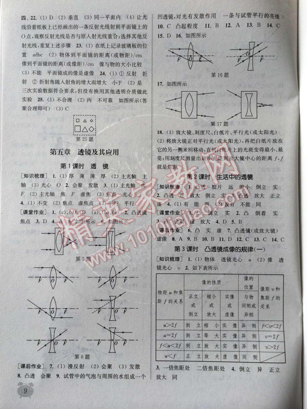 2014年通城學(xué)典課時(shí)作業(yè)本八年級(jí)物理上冊(cè)人教版 參考答案第62頁