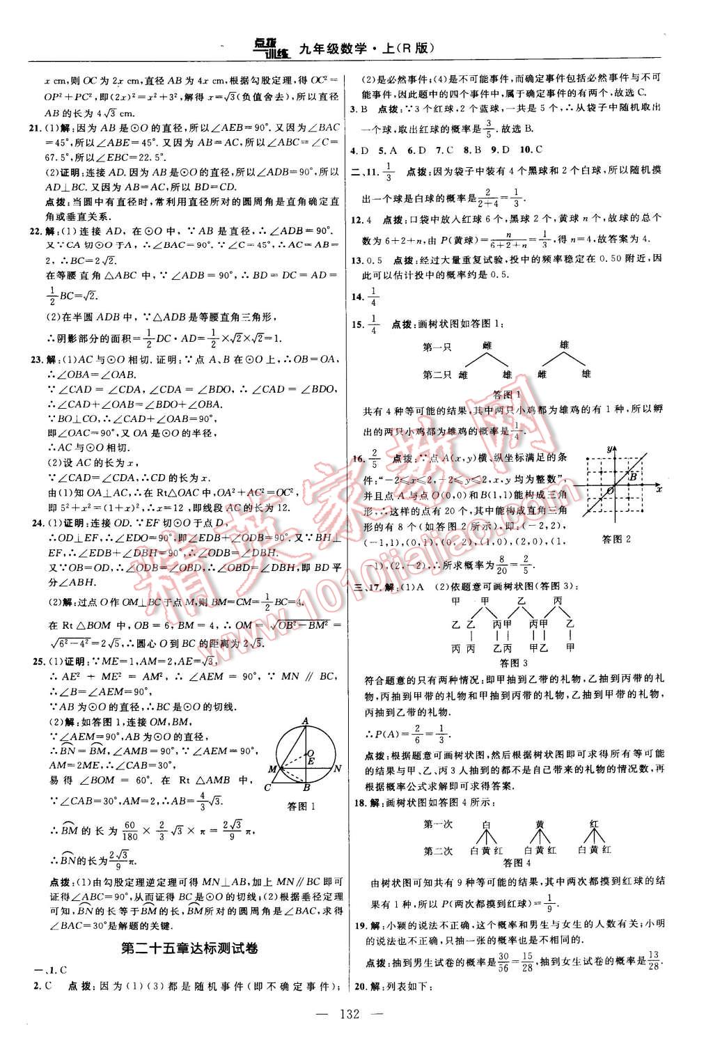 2014年點(diǎn)撥訓(xùn)練九年級(jí)數(shù)學(xué)上冊(cè)人教版 第50頁