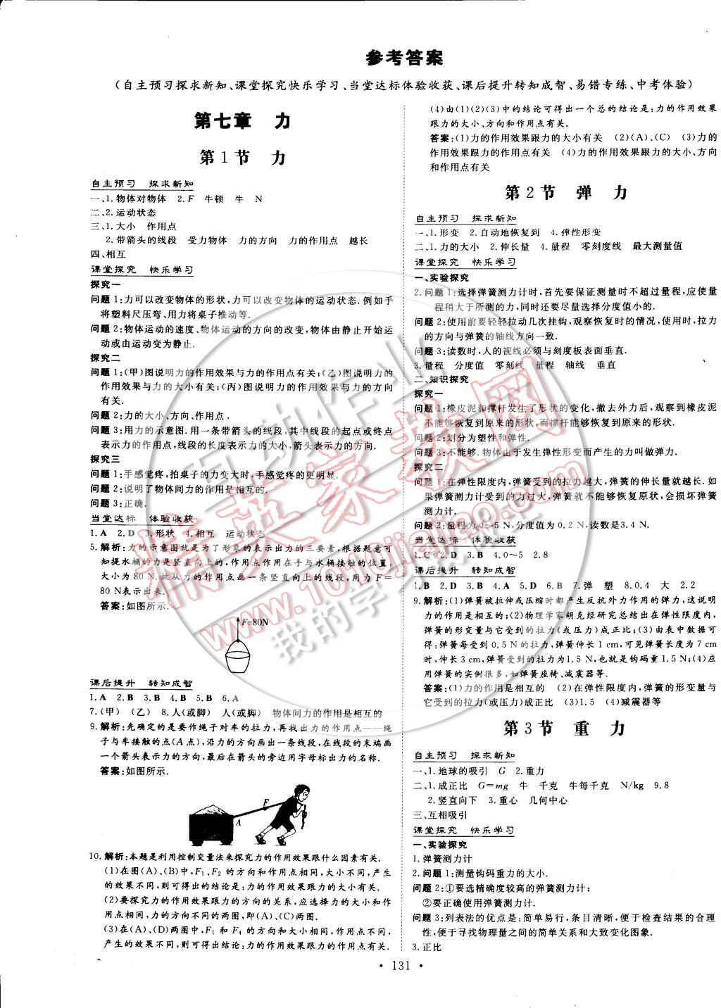 2015年初中同步學習導與練導學探究案八年級物理下冊 第1頁