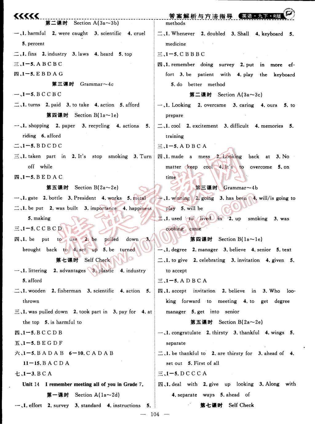 2015年課時(shí)奪冠九年級(jí)英語(yǔ)下冊(cè)人教版 第4頁(yè)