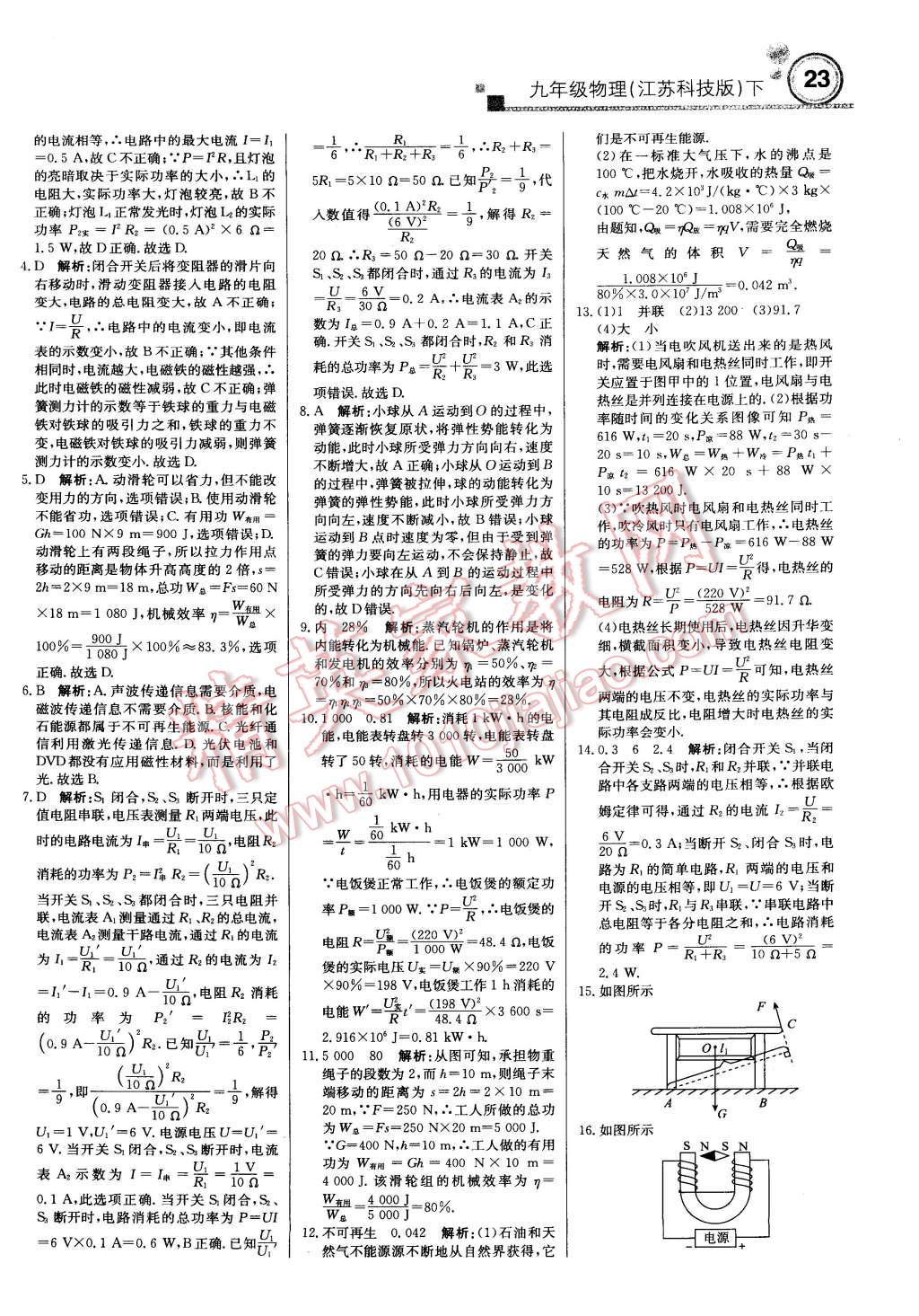 2015年輕巧奪冠周測(cè)月考直通中考九年級(jí)物理下冊(cè)蘇科版 第22頁