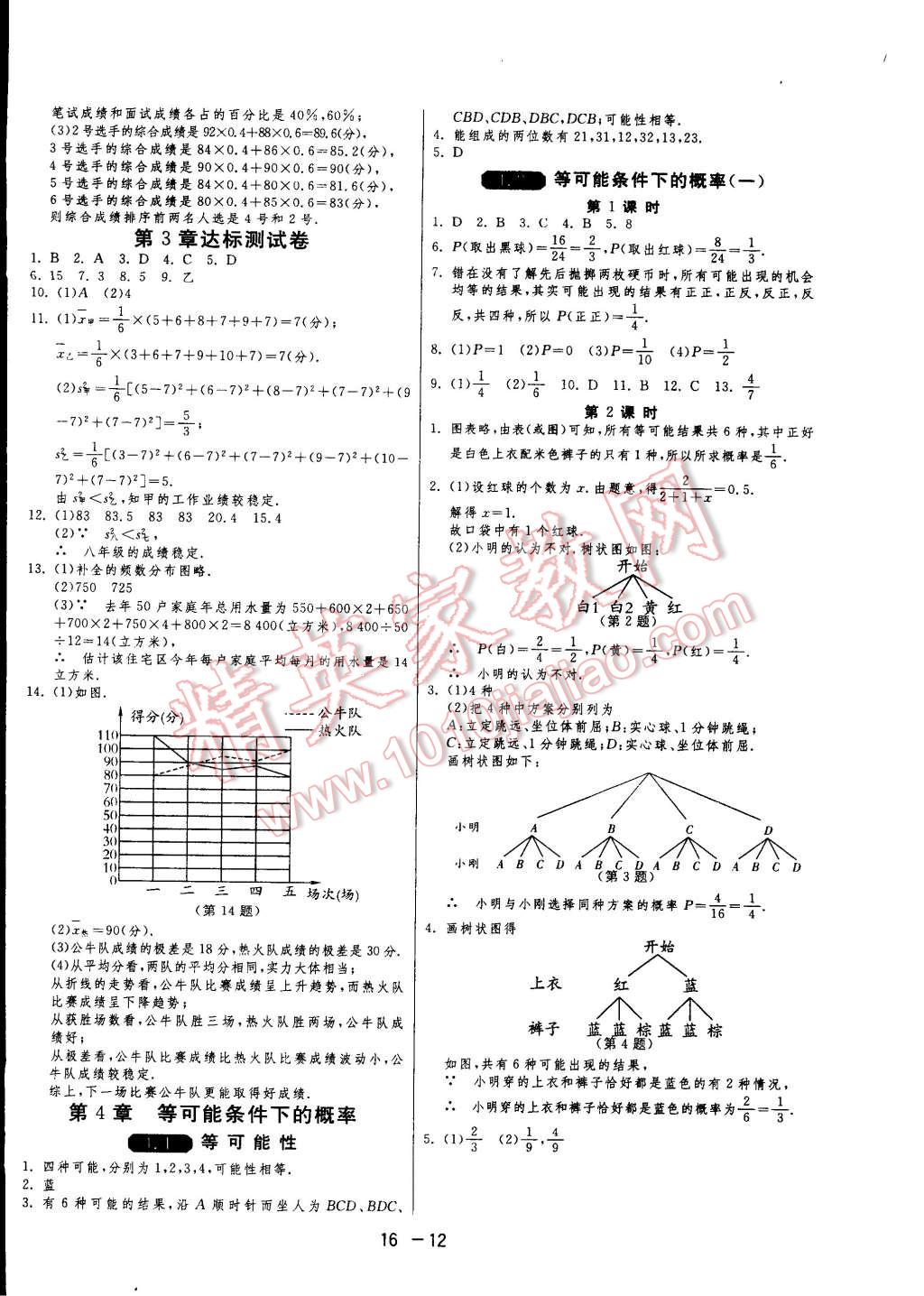 2014年一课三练单元达标测试九年级数学上册苏科版 第12页