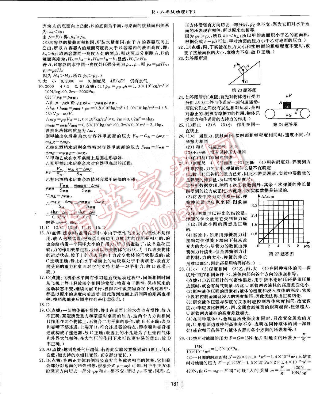 2015年啟東中學(xué)作業(yè)本八年級物理下冊人教版 第21頁